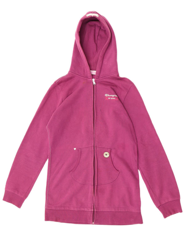 Maglione con cappuccio e zip per ragazze Champion 13-14 anni XL in cotone rosa