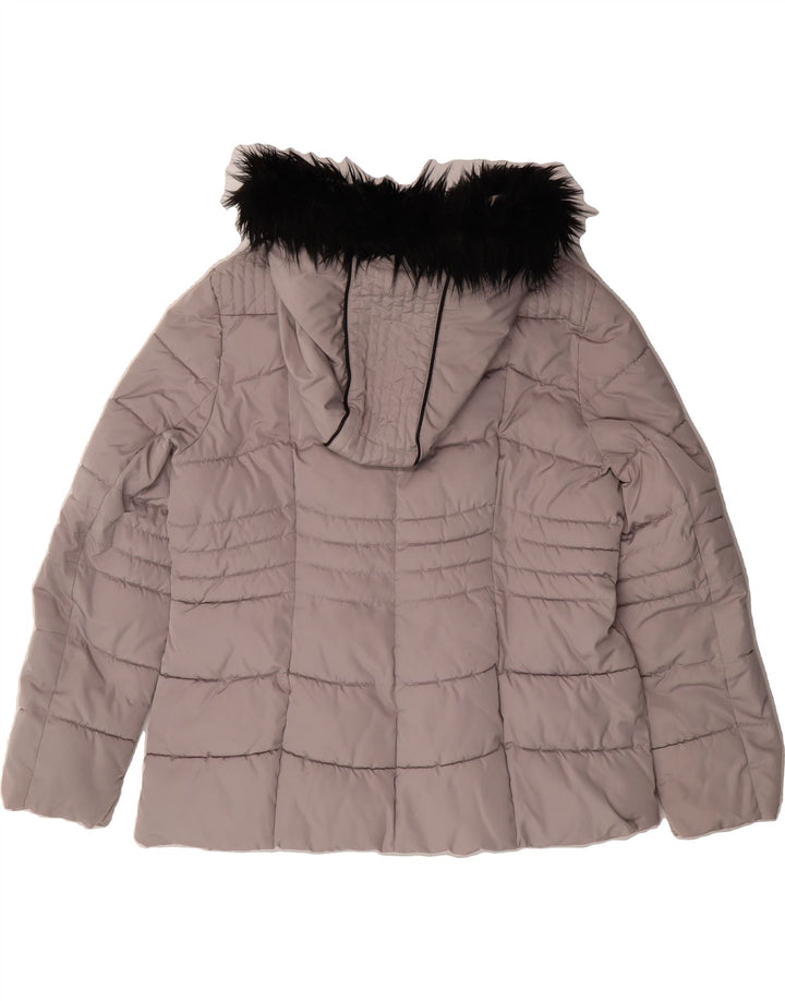 GUESS Womens Hooded Padded Jacket UK 18 XL Purple Polyester Vintage Guess and Second-Hand Guess from Messina Hembry 