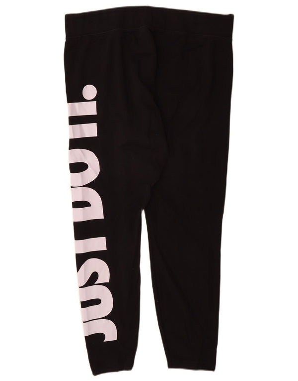 Nike Womens Graphic Leggings UK 20 2XL Schwarz Baumwolle