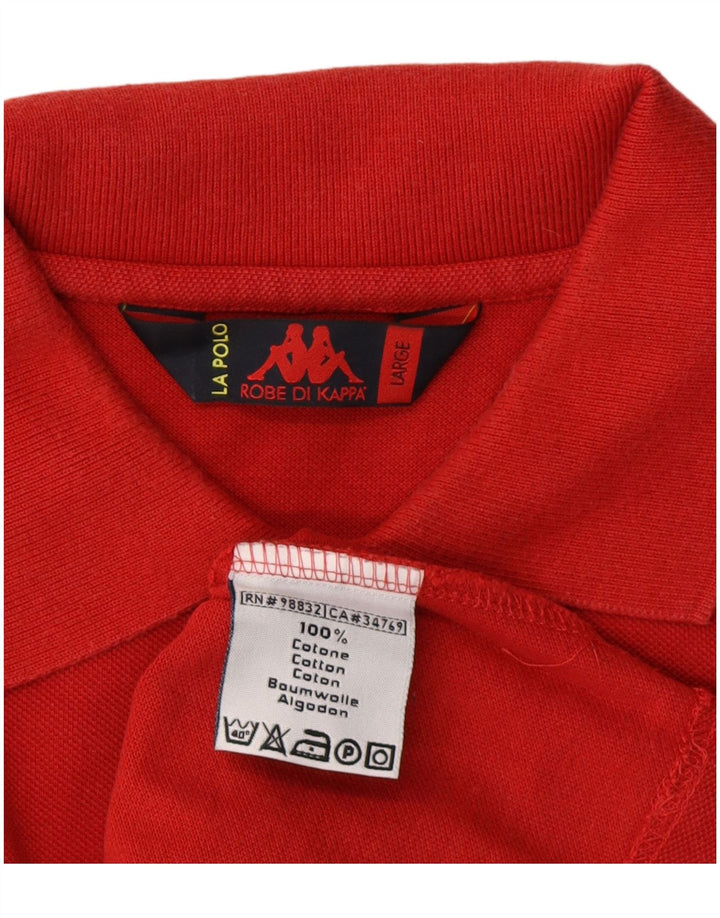 KAPPA Mens Polo Shirt Large Red Cotton