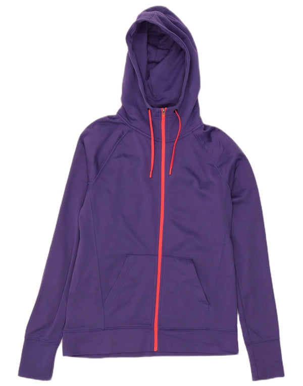 Champion Womens Performance Zip Hoodie Sweater UK 10 Small Purple Polyester