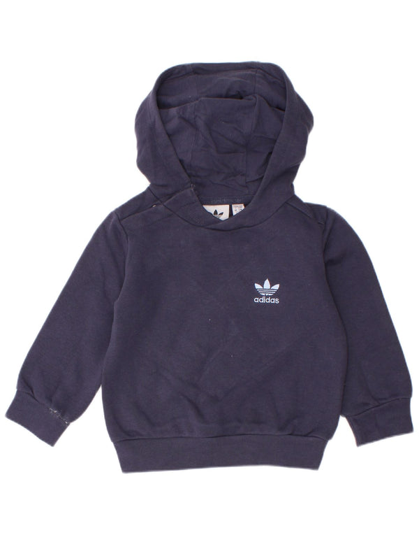 Adidas Baby-Jungen-Kapuzenpullover, 9–12 Monate, marineblaue Baumwolle