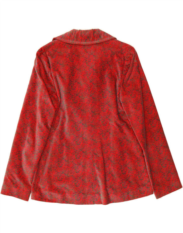 VINTAGE Womens 3 Button Blazer Jacket UK 14 Medium Red Spotted Vintage Vintage and Second-Hand Vintage from Messina Hembry 