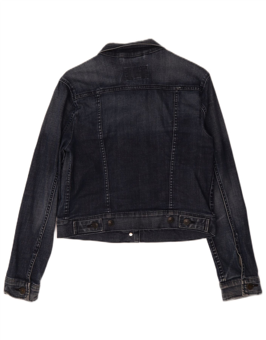 Levi's Veste en Jean Crop Femme UK 12 Bleu Marine Moyen Coton