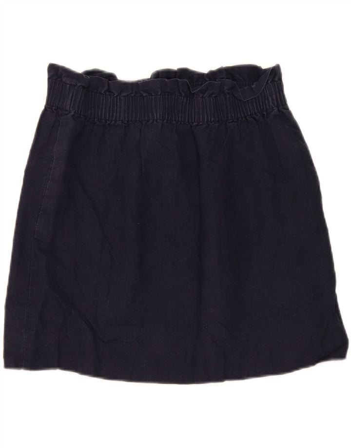 J. CREW Womens Mini Skirt US 6 Medium W30 Navy Blue Linen Vintage J. Crew and Second-Hand J. Crew from Messina Hembry 