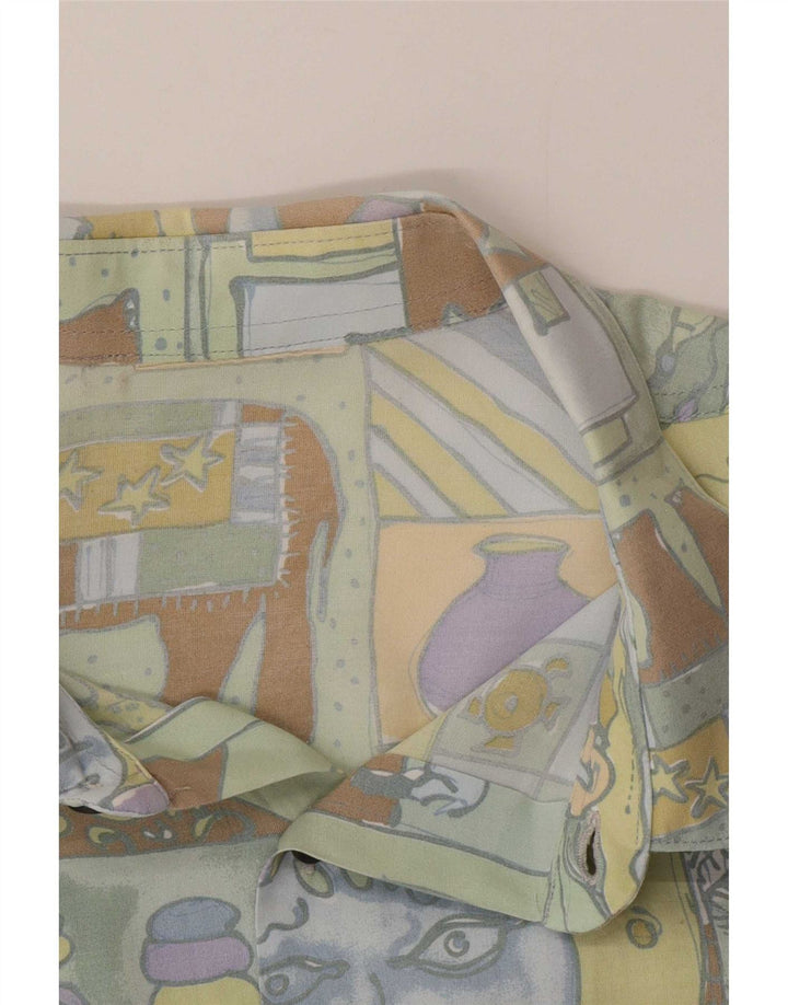Camisa masculina vintage grande patchwork multicolorido