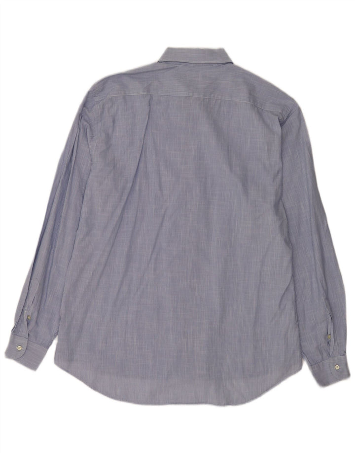 Etro Mens Shirt Size 43 Large Blue Pinstripe Cotton