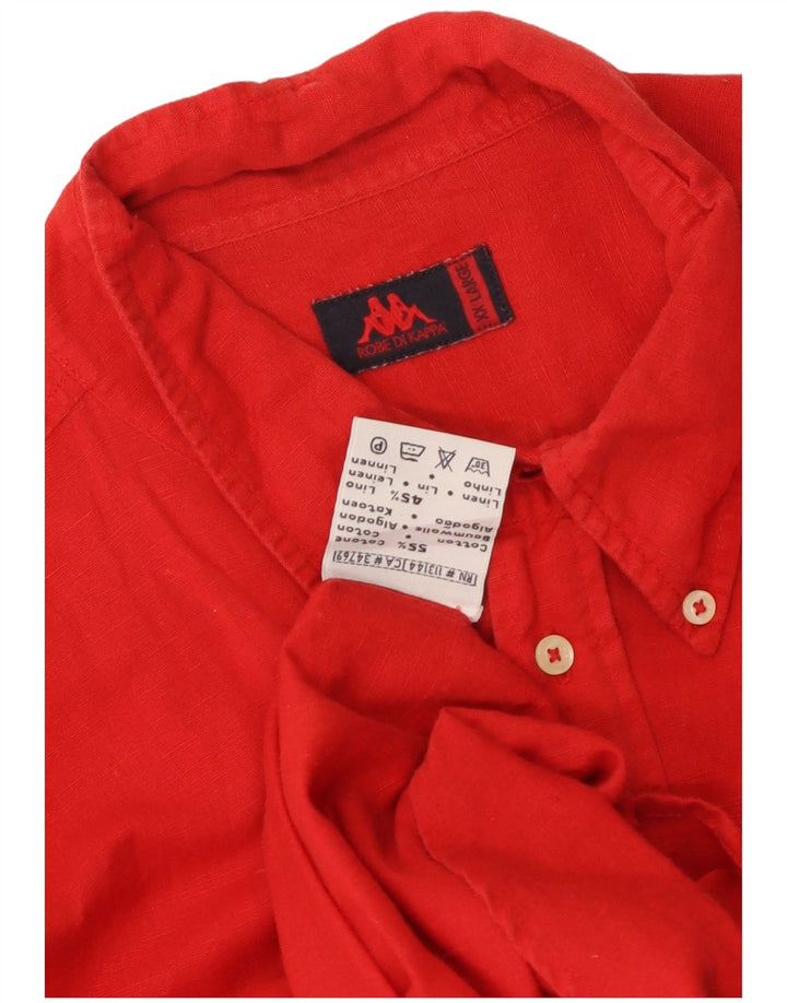 Kappa Mens Short Sleeve Shirt 2XL Red Cotton