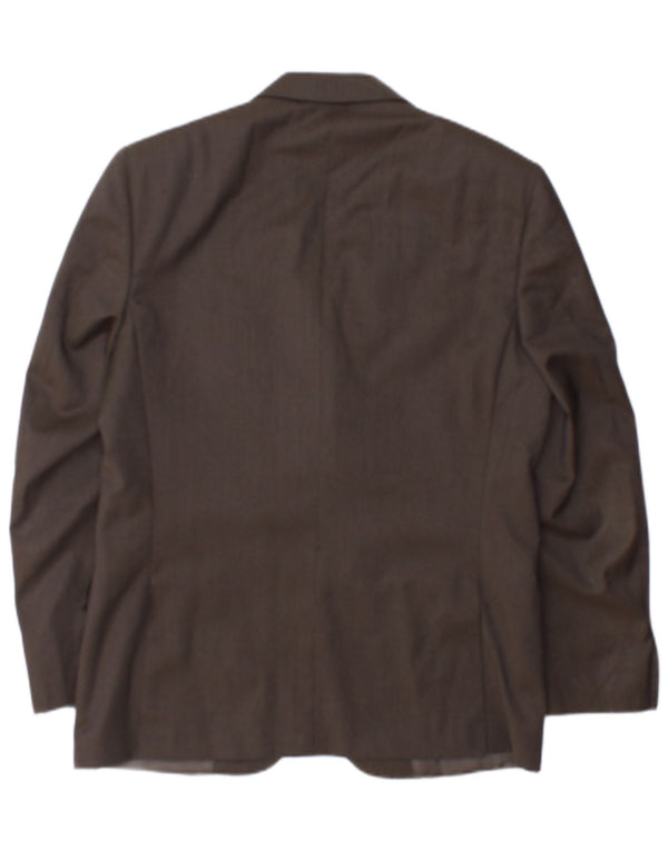 Giacca Blazer 3 Bottoni Canali Uomo IT 46 Small Marrone Lana