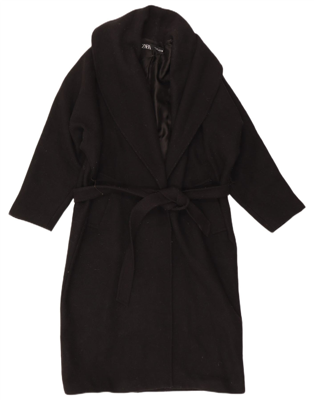 Zara Womens Overcoat UK 14 Medium Black