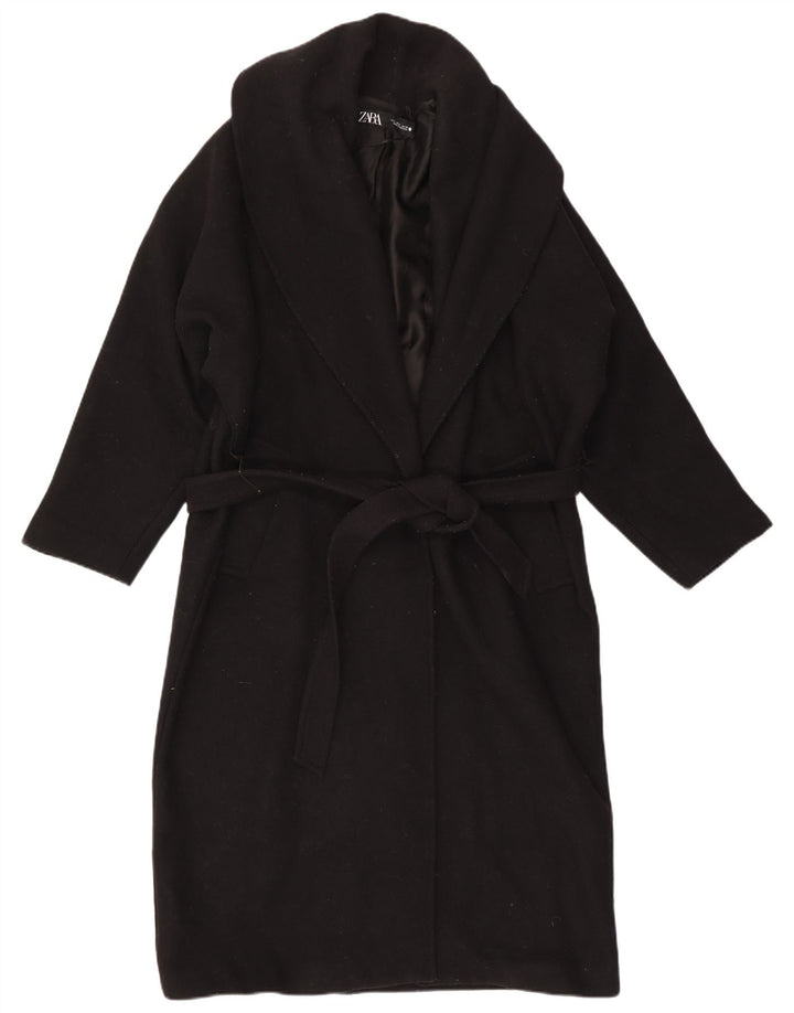 Zara Womens Overcoat UK 14 Medium Black
