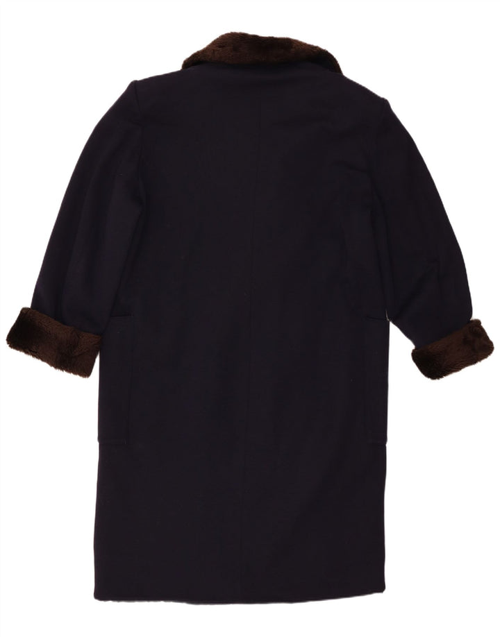 Sportmax Dame Dobbeltradet Frakke UK 16 Large Navy Blue