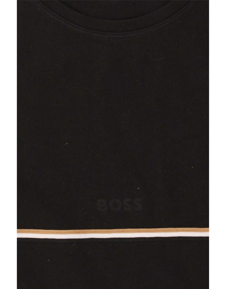Hugo Boss Mens T-Shirt Top Medium Black Cotton