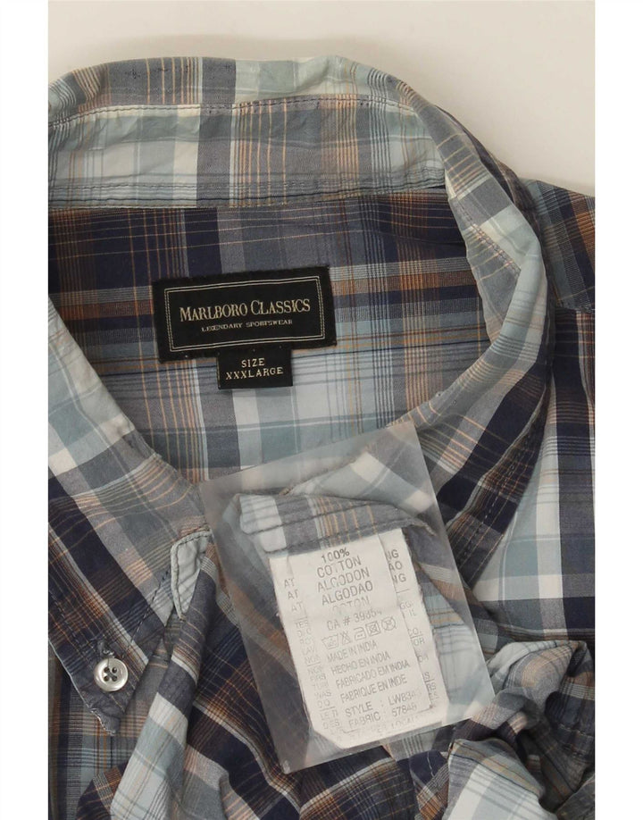 Мужская рубашка Marlboro Classics 3XL, темно-синяя клетка, хлопок