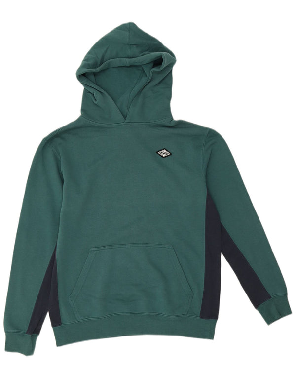 Billabong Womens Hoodie Jumper UK 14 Large Green Colourblock Cotton