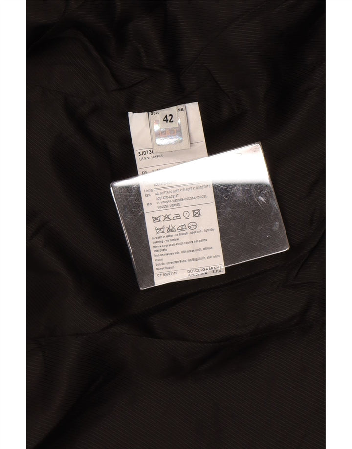 Dolce & Gabbana Womens 2 Button Blazer Jacket IT 42 Medium Black Polyester