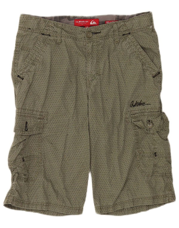 Quiksilver Boys Cargo σορτς 13-14 ετών W28 Χακί γεωμετρικό βαμβάκι