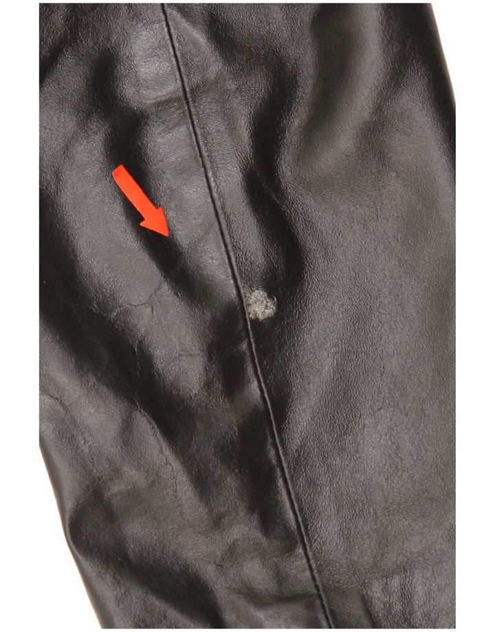 Mitici Anni Mens Leather Jacket UK 38 Medium Black Leather