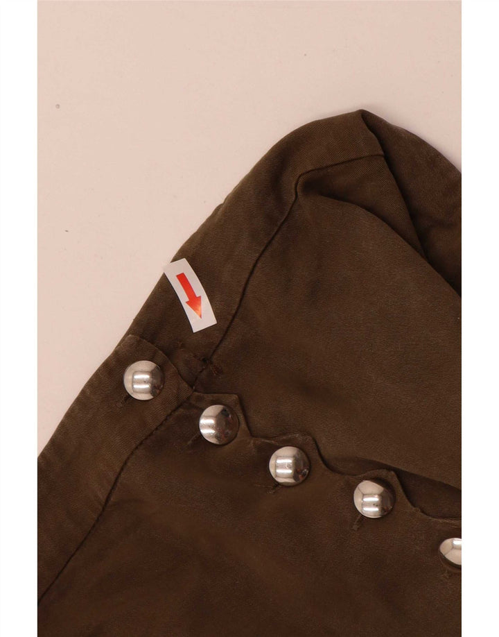 Zara Damen Capri-Hose, Größe L, W32, L24, Khaki