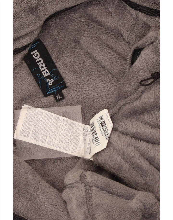 Brugi Mens Fleece Jacket UK 42 XL Grey Polyester
