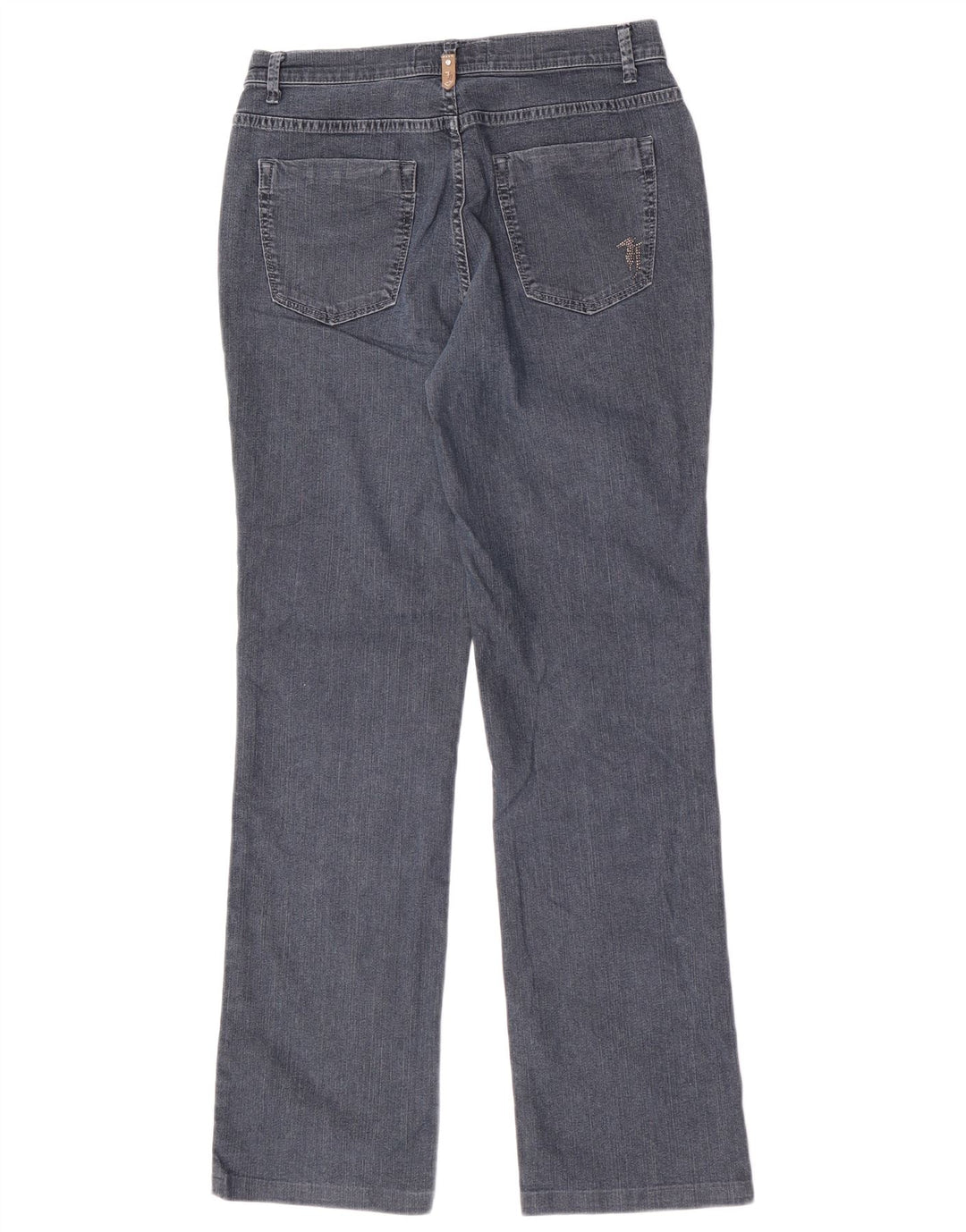 Trussardi Damen Straight Jeans W30 L30 Grau