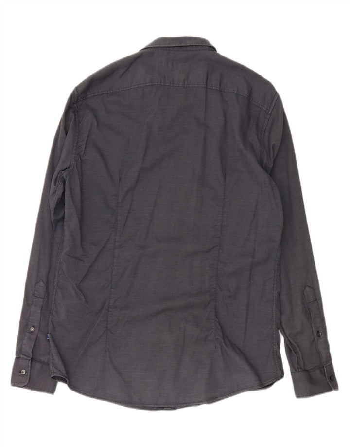 TRUSSARDI JEANS Mens Shirt Size 42 Large Grey Cotton Vintage Trussardi Jeans and Second-Hand Trussardi Jeans from Messina Hembry 