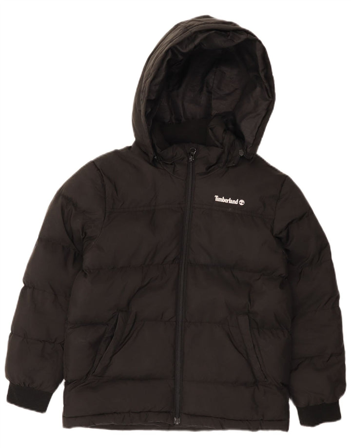 TIMBERLAND Boys Hooded Padded Jacket 9-10 Years Black Polyester