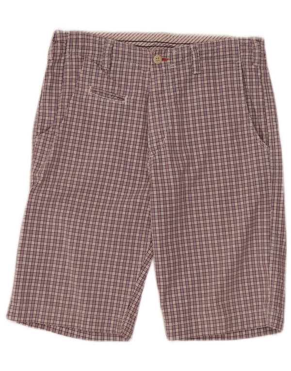 Mason's Herren-Freizeitshorts IT 44 XS W30 Lila karierte Baumwolle