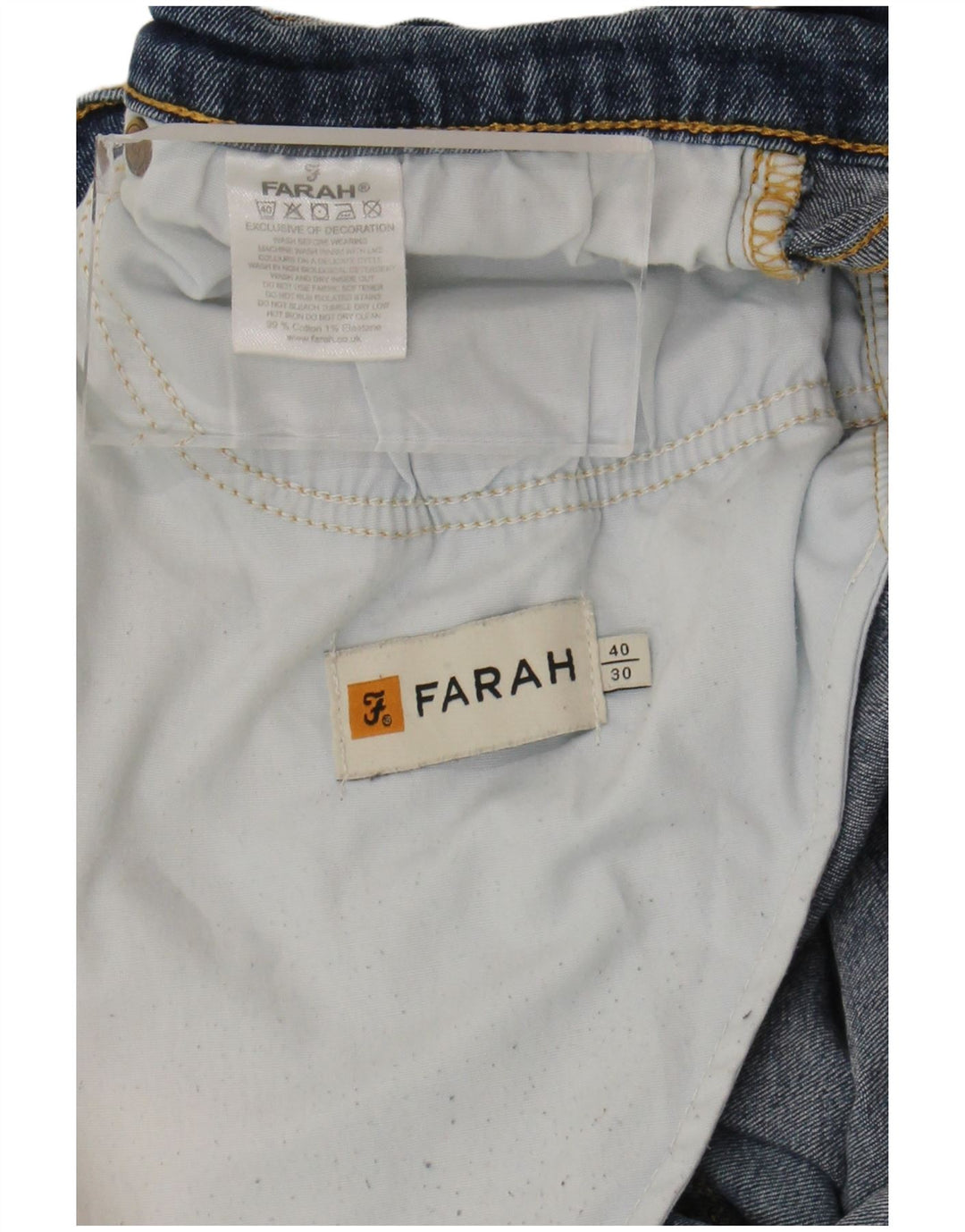 Jeans slim da uomo Farah W40 L30 cotone blu