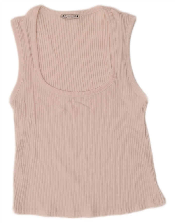 Zara Damen Weste Top UK 12 Medium Off White
