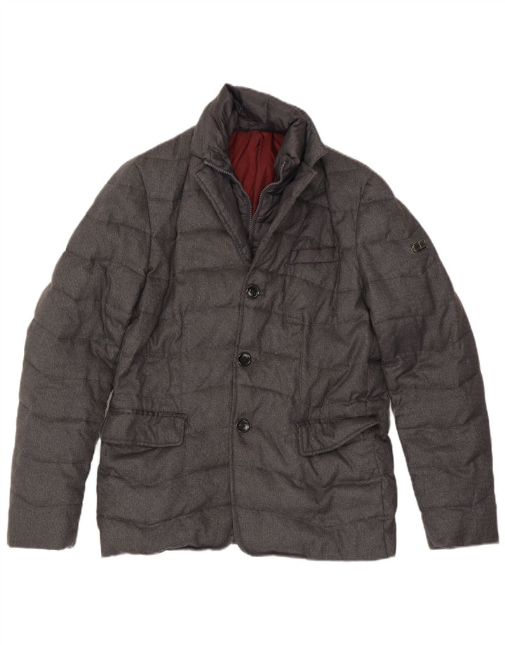 Jaqueta acolchoada masculina Gas UK 36 pequena poliamida cinza