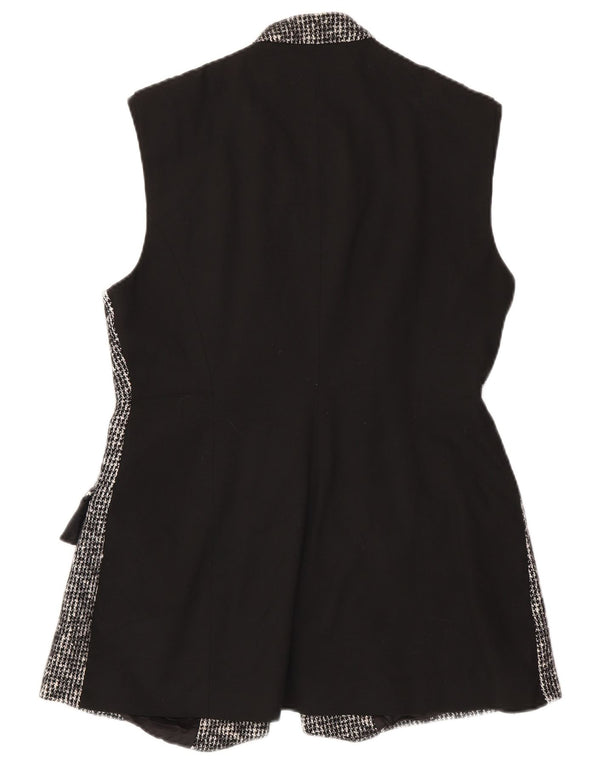 Karen Millen γυναικείο γιλέκο UK 16 μεγάλο μαύρο μαλλί Houndstooth