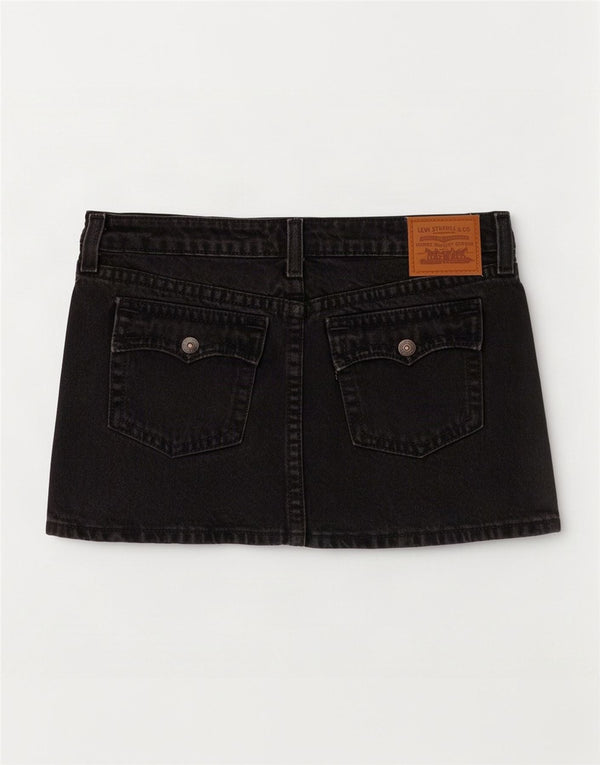 Женская джинсовая мини-юбка Levi's W28, хлопок среднего серого цвета