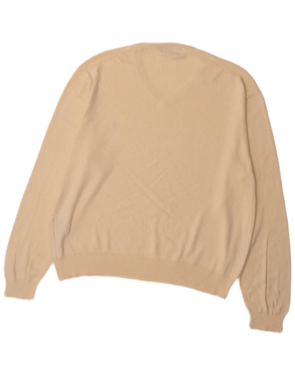 Męski sweter Polo Ralph Lauren z dekoltem w kształcie litery V, 2XL, beżowa bawełna