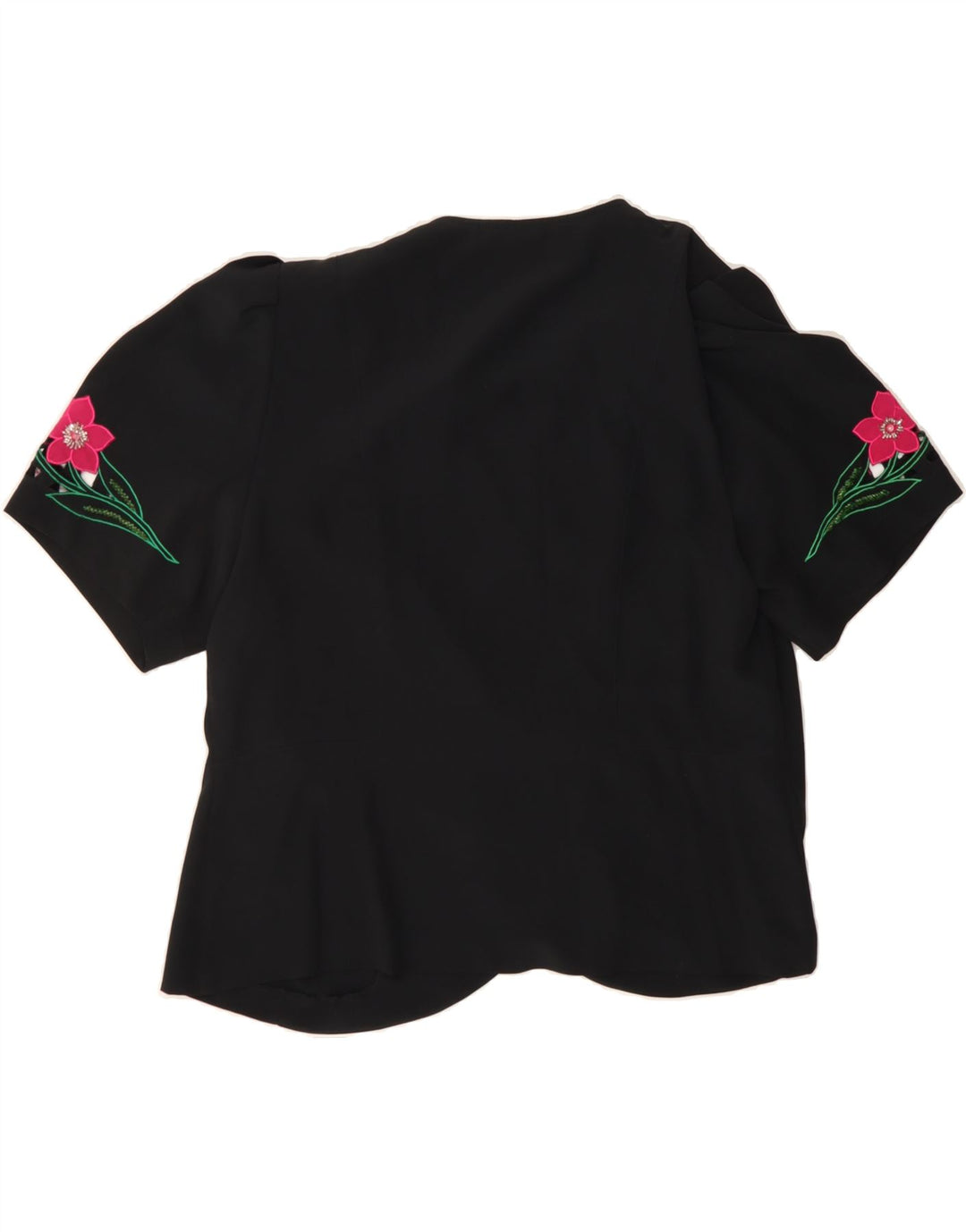 DELIA FERRARI Womens 3 Button Blazer Jacket IT 47 Large Black Floral Vintage Delia Ferrari and Second-Hand Delia Ferrari from Messina Hembry 