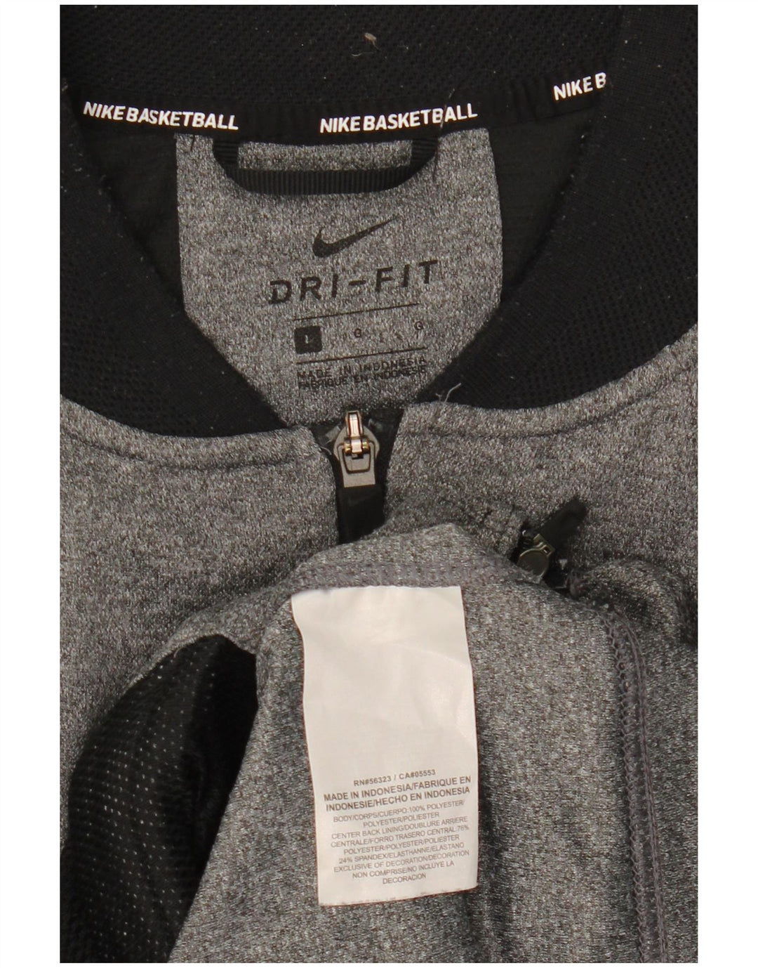 Nike Mens Dri Fit Tracksuit Top Jacket Large Grey Polyester