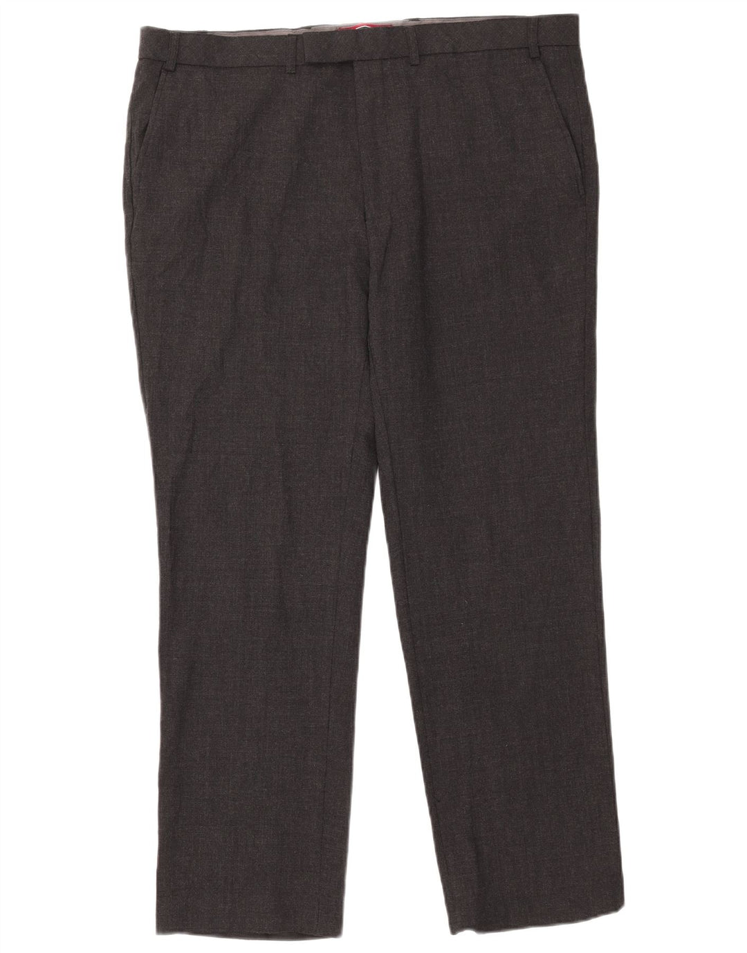 Marks & Spencer Mens Tailored Straight Suit Trousers W40 L31 Grey Wool
