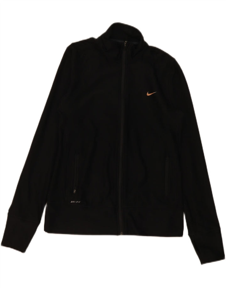NIKE Womens Dri Fit Tracksuit Top Jacket UK 14 Medium Black Polyester Vintage Nike and Second-Hand Nike from Messina Hembry 