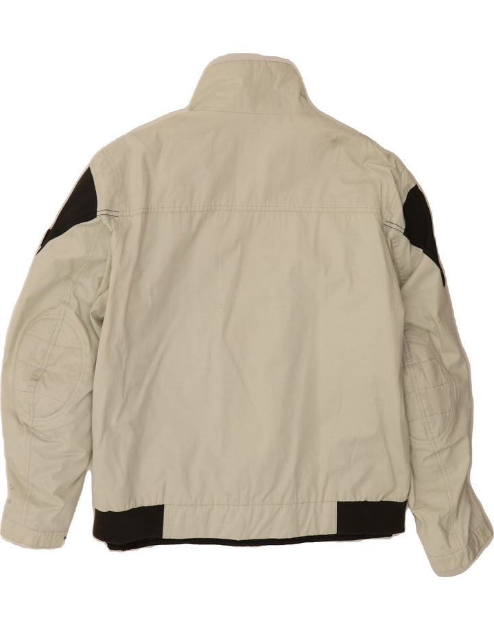 PREXPORT Mens Racer Jacket UK 42 XL White Colourblock Polyester Vintage Prexport and Second-Hand Prexport from Messina Hembry 