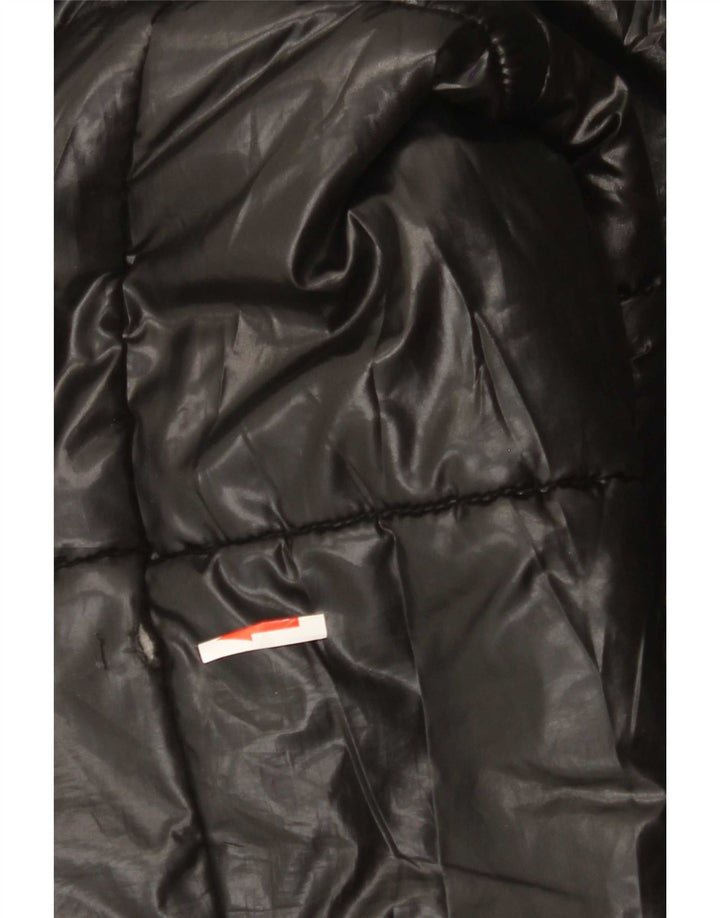 Zara Hombre Chaqueta Acolchada UK 40 Grande Poliéster Negro