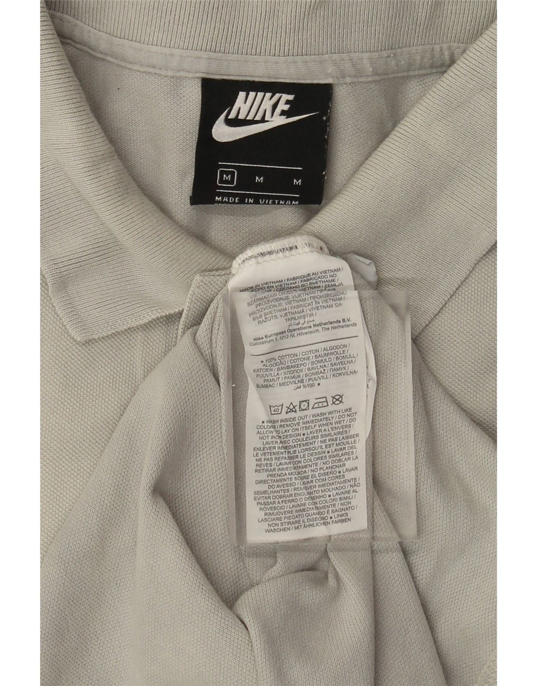 Nike Mens Polo Shirt Medium Grey Cotton