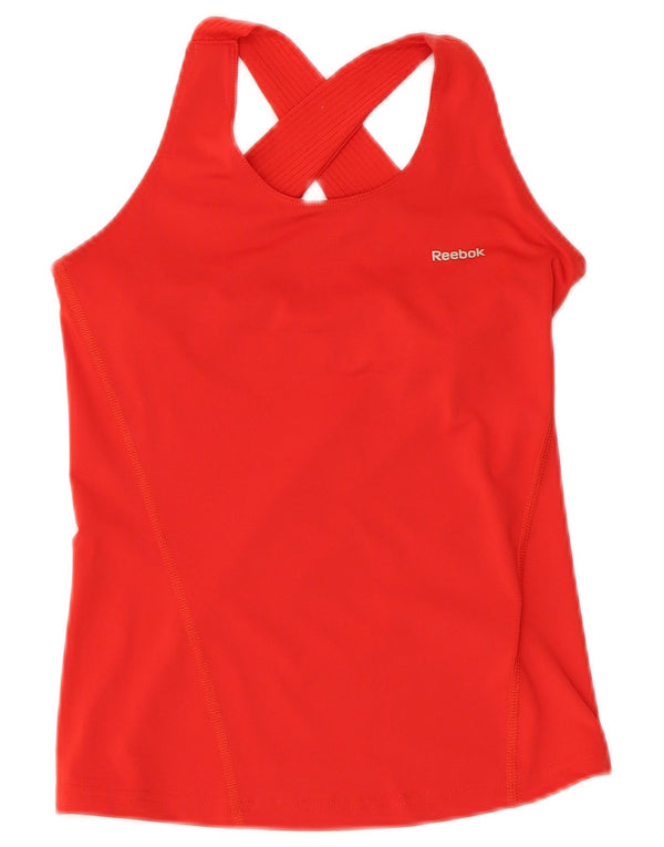Canottiera Reebok da donna UK 4 XS rossa in poliestere