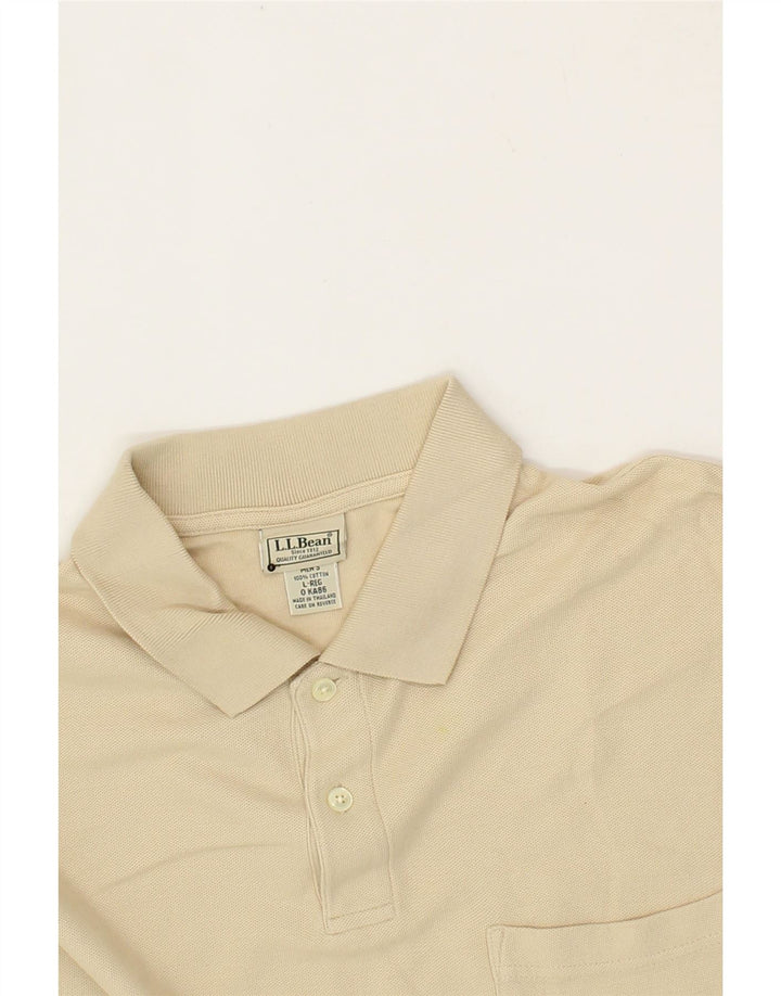 L.L.BEAN Mens Polo Shirt Large Beige Cotton Vintage L.L.Bean and Second-Hand L.L.Bean from Messina Hembry 