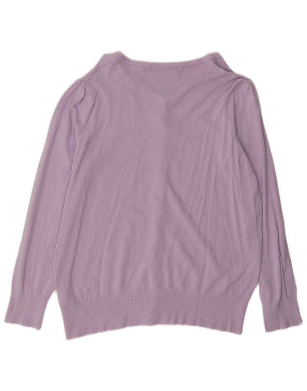 Marks & Spencer Pull Cardigan pour Femme UK 16 Large Violet Viscose