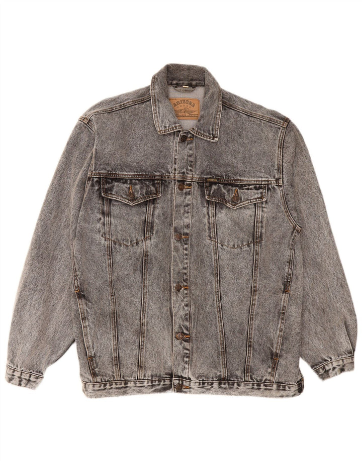 ARIZONA Mens Denim Jacket UK 40 Large Grey Cotton