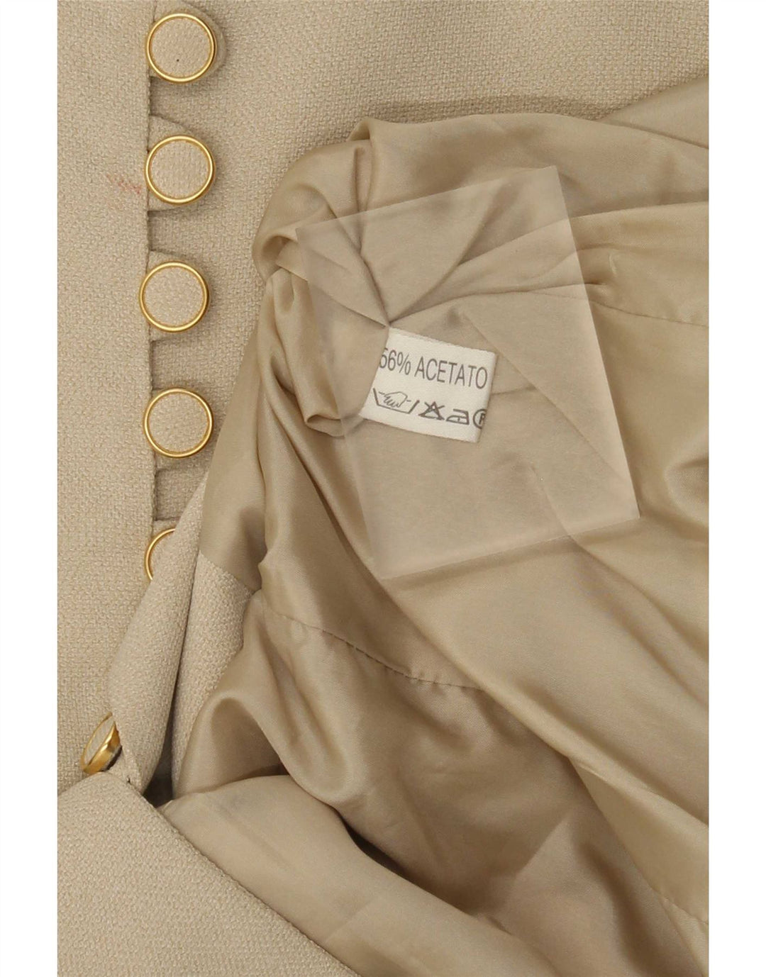 Vintage Womens Graphic Blazer Jacket IT 42 Medium Beige Animal Print