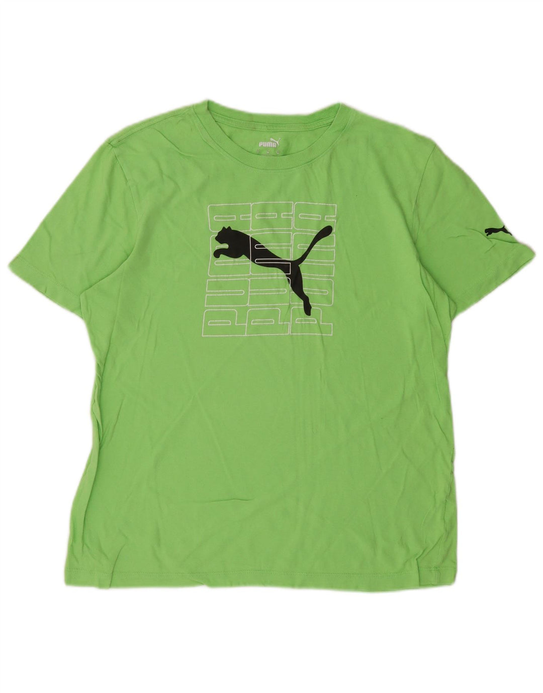 PUMA Womens Graphic T-Shirt Top UK 14 Medium Green