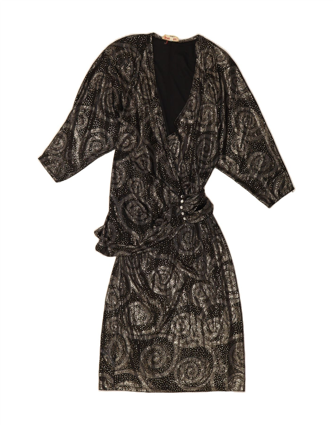 CAPRICCIO Womens Abstract Pattern Bodycon Dress UK 14 Medium Gold Vintage Capriccio and Second-Hand Capriccio from Messina Hembry 