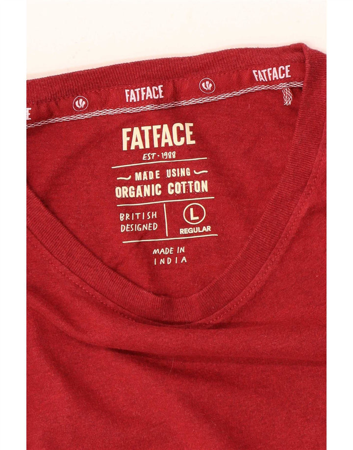 Fat Face Mens Regular T-Shirt Top Large Red Cotton