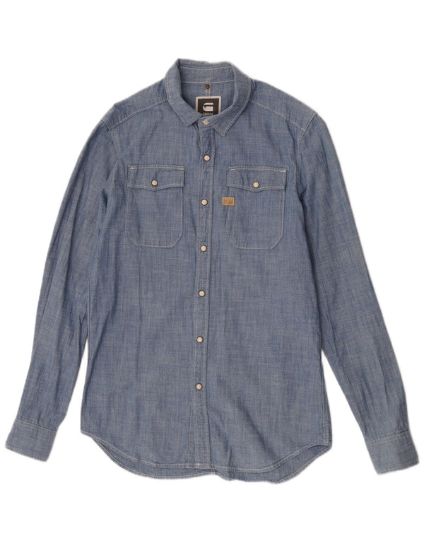 G-Star Mens Shirt Medium Blue Cotton